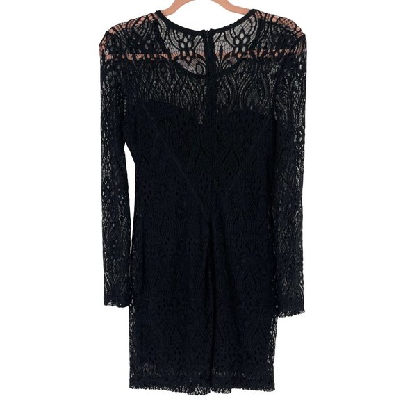You Are Not Alone Women's Size Large Black Long-Sleeved Lace Dress - Picture 2 of 4